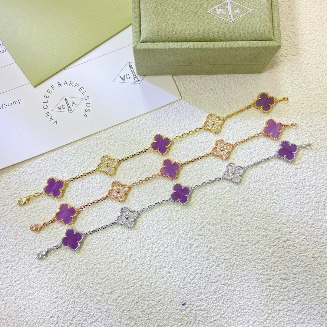 [⭐Hesperis Jewelry] CLOVER 5 MOTIF VIOLET BRACELET COLLECTION
