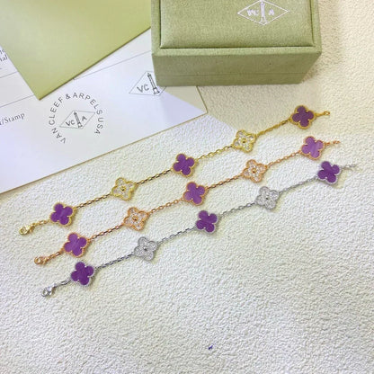 [⭐Hesperis Jewelry] CLOVER 5 MOTIF VIOLET BRACELET COLLECTION