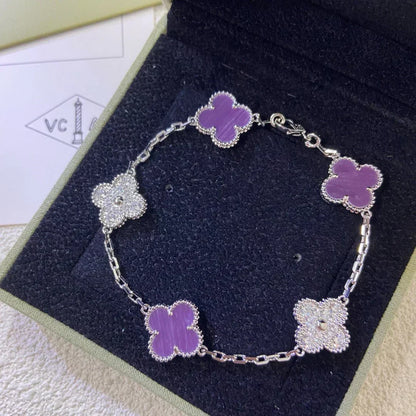 [⭐Hesperis Jewelry] CLOVER 5 MOTIF VIOLET BRACELET COLLECTION