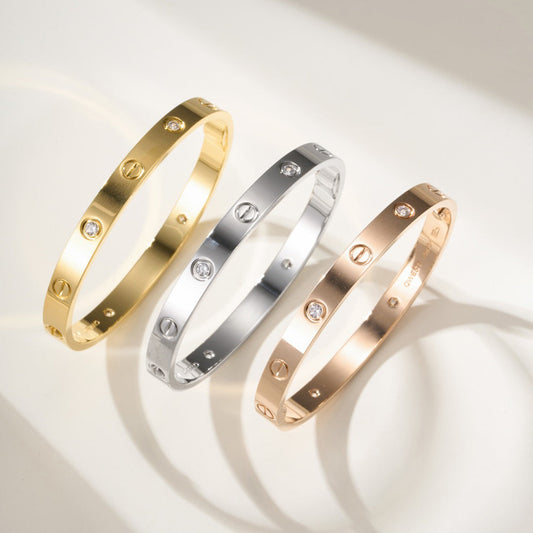 [⭐Hesperis Jewelry]LOVE BRACELET 6.1MM 4 DIAMONDS