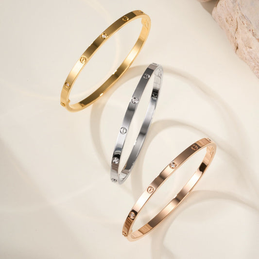 [⭐Hesperis Jewelry]LOVE BRACELET 3.65MM 6 DIAMONDS