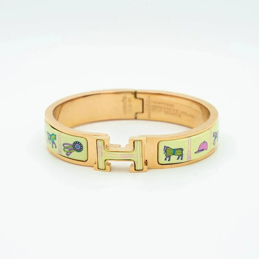 [⭐Hesperis Jewelry]H PINK GOLD BRACELET CREAM CERAMIC