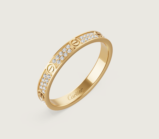 [⭐Hesperis Jewelry]LOVE RING 2.6mm-wide full-diamond ring Gold