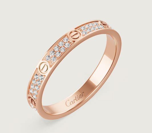 [⭐Hesperis Jewelry]LOVE RING 2.6mm-wide full-diamond ring Rose Gold