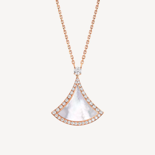 [⭐Hesperis Jewelry]DREAM MOP DIAMOND PAVED PINK GOLD NECKLACE