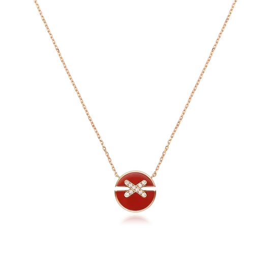 [⭐Hesperis Jewelry]JEUX DE ROSE GOLD DIAMOND NECKLACE