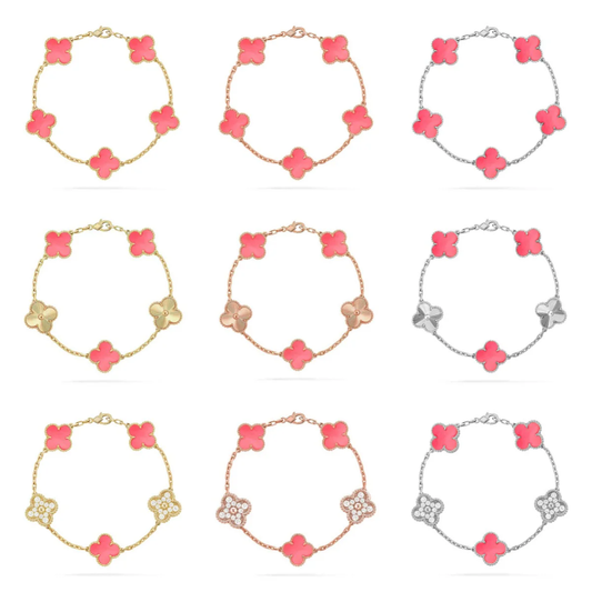 [⭐Hesperis Jewelry] CLOVER 5 MOTIFS  PINK MOP BRACELET COLLECTION