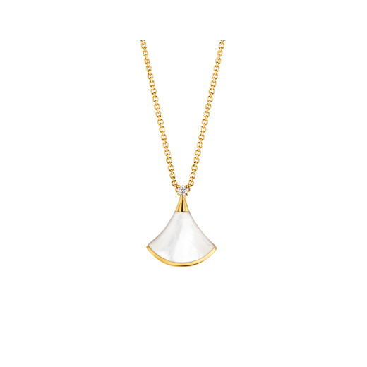 [⭐Hesperis Jewelry]DREAM NECKLACE WHITE MOP GOLD 1 DIAMOND