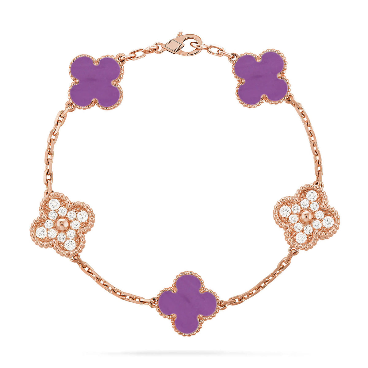 [⭐Hesperis Jewelry] CLOVER 5 MOTIF VIOLET BRACELET COLLECTION
