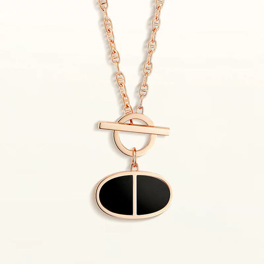 [⭐Hesperis Jewelry]CHAINE VERSO BLACK CERAMIC NECKLACE