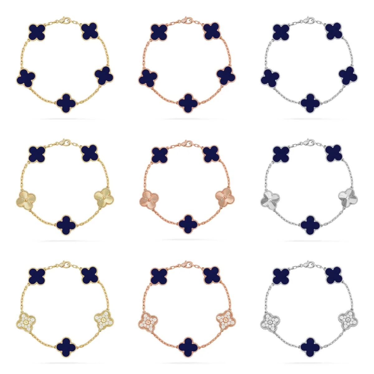 [⭐Hesperis Jewelry]CLOVER 5 MOTIF LAPIS LAZULI BRACELET COLLECTION