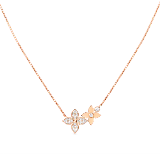 [⭐Hesperis Jewelry]STAR BLOSSOM NECKLACE PINK GOLD DIAMONDS