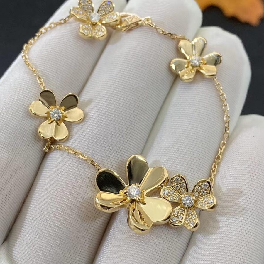[⭐Hesperis Jewelry]FRIVOLE GOLD 5 FLOWERS BRACELET
