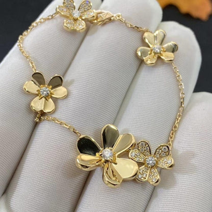[⭐Hesperis Jewelry]FRIVOLE GOLD 5 FLOWERS BRACELET