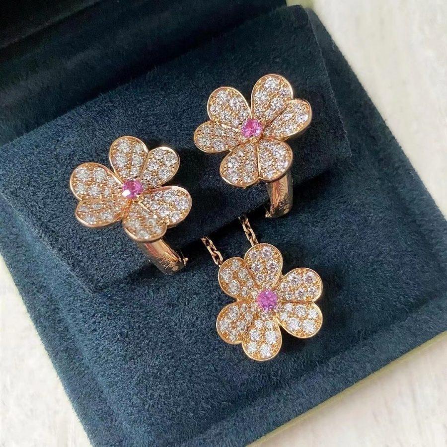 [⭐Hesperis Jewelry]FRIVOLE ROSE GOLD FLOWER DIAMOND NECKLACE
