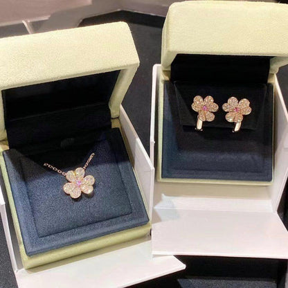 [⭐Hesperis Jewelry]FRIVOLE ROSE GOLD FLOWER DIAMOND NECKLACE