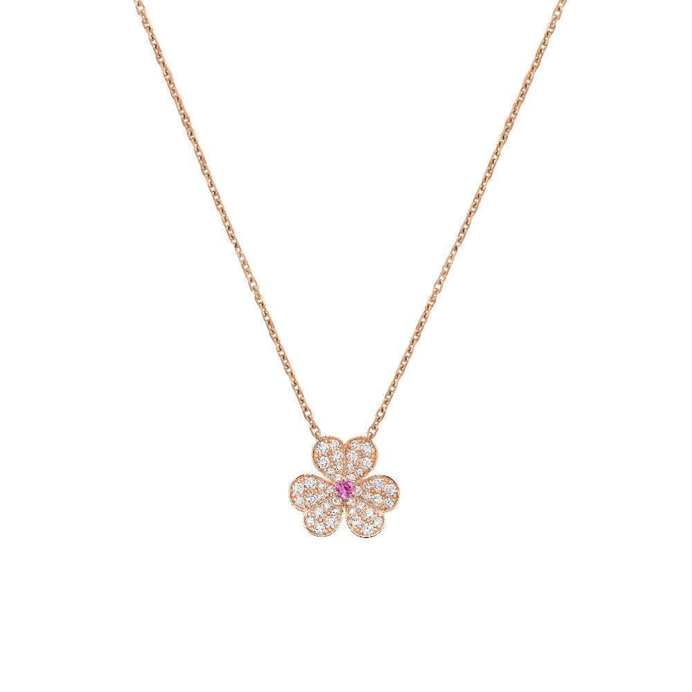 [⭐Hesperis Jewelry]FRIVOLE ROSE GOLD FLOWER DIAMOND NECKLACE