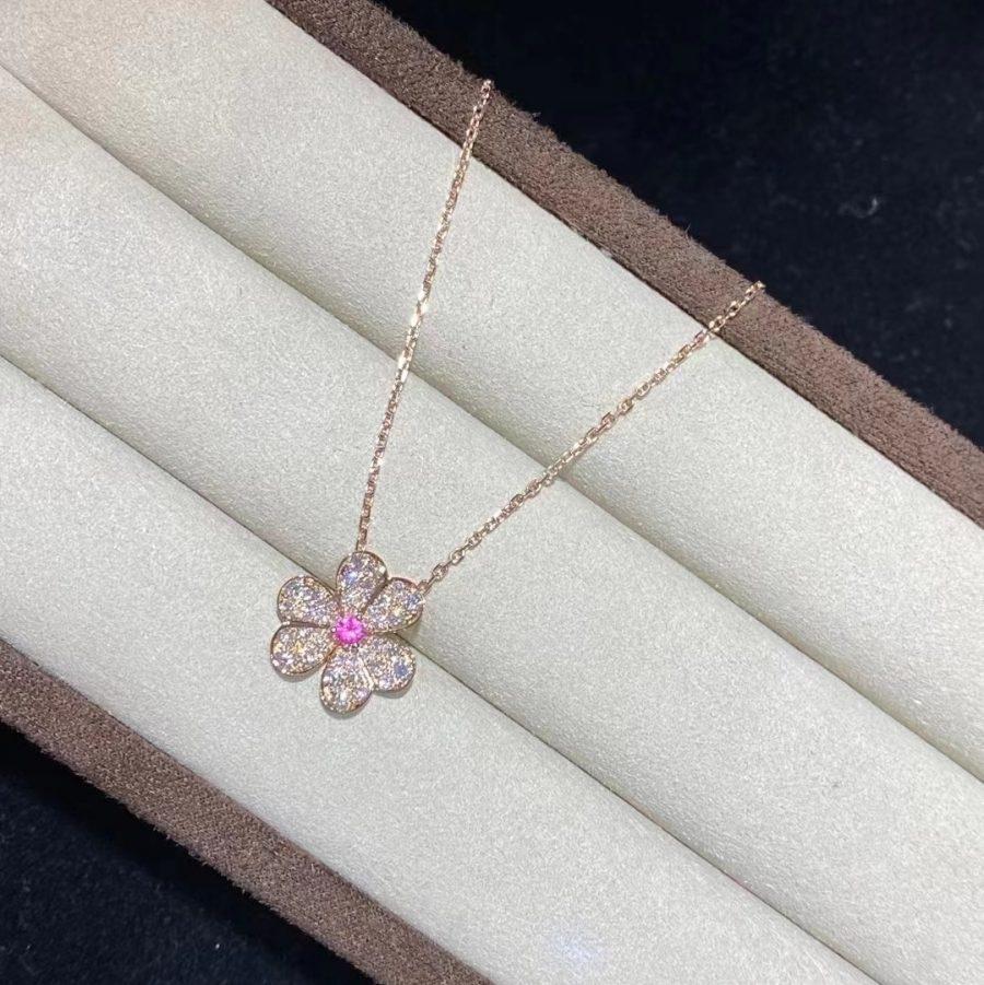 [⭐Hesperis Jewelry]FRIVOLE ROSE GOLD FLOWER DIAMOND NECKLACE