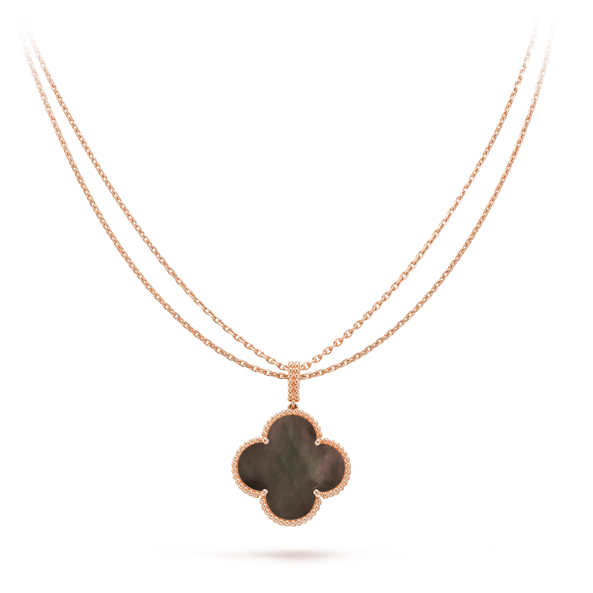 [⭐Hesperis Jewelry]CLOVER 25MM GOLD DARK MOP BIG CLOVER NECKLACE