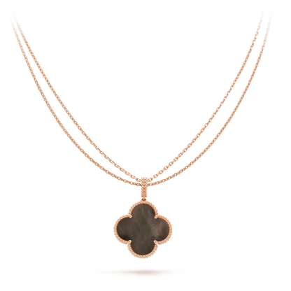 [⭐Hesperis Jewelry]CLOVER 25MM GOLD DARK MOP BIG CLOVER NECKLACE