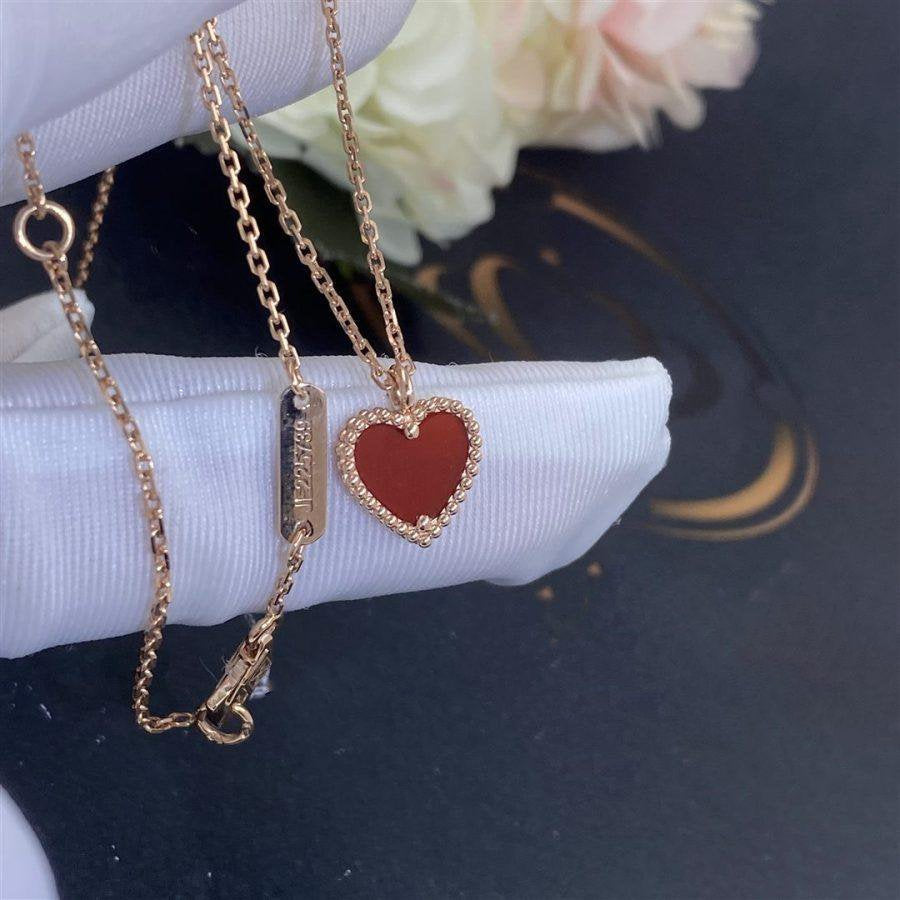 [⭐Hesperis Jewelry]SWEET CLOVER CARNELIAN HEART NECKLACE