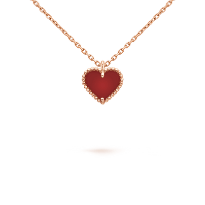 [⭐Hesperis Jewelry]SWEET CLOVER CARNELIAN HEART NECKLACE