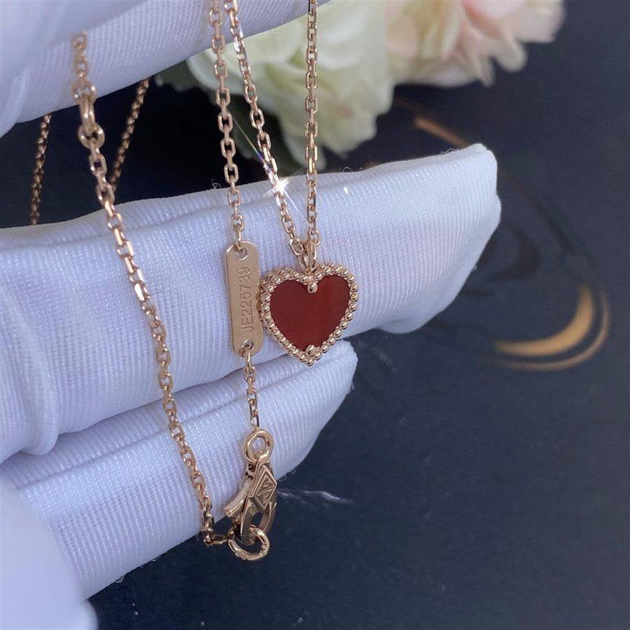 [⭐Hesperis Jewelry]SWEET CLOVER CARNELIAN HEART NECKLACE