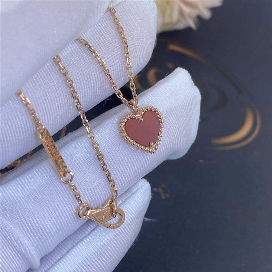 [⭐Hesperis Jewelry]SWEET CLOVER CARNELIAN HEART NECKLACE